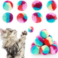 1.2 in Colorful Cat Pom Pom Ball Toys, 20 Pcs Rainbow Cat Toy Balls Soft Plush Cat Ball Interactive Training Ball for Indoor Cats & Kittens