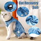 Cat Recovery Suit for Male and Female Surgical Post Surgery Soft Cone Onesie Tie Dye Cats Shirt Clothes Neuter Licking Protective Diapers Outfit Cover Kitten Spay Collar Alternative(Navy Blue, S)