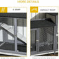 PawHut 90.5" Wooden Rabbit Hutch Bunny Cage Pet Playpen House Enclosure with Double Side Run Boxes, No Leak Tray, Ramp, for Guinea Pig and Small Animals, Light Gray
