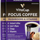 VitaCup Focus Mushroom Coffee Instant Packets, for Memory & Clarity Support, w/Fiber, Chaga, Lion’s Mane, D3, B Vitamins, Medium Roast, 100% Arabica & Robusta Coffee in Single Serve Sticks, 48 Ct