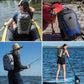 Submersipack Waterproof Backpack - Submersible, Inflatable, Floating TPU Coated Durable Nylon Dry Bag with Airtight Zipper for Kayak, Fishing, Boating, Hiking, Paddle Board (Deep Blue, 25L)
