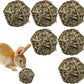 Rabbit Timothy Grass Ball 6 Pcs,Natural Bunny Grass Ball Timothy Hand Woven Chew Toys Small Animals Teeth Grinding Suitable for Hamster Guinea Pig Squirrel Totoro Gerbils