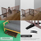 ZJSF Freestanding Indoor Dog Gate for House Foldable Wood Puppy Gate for Doorways Pet Gate for Stairs Extra Wide Pet Fence, Brown, 24" Height 3 Panels