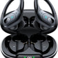 occiam Active Noise Cancelling Ear Buds Bluetooth Headphones Wireless Earbuds 90Hrs Playback Stereo Bass Earphones with Over-Ear Hooks IPX7 Waterproof Earbud for Sports Running Gym Workout Black