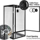 REPTI ZOO 16" x 16" x 30" Front Opening Chameleon Cage with 3-Sided Metal Mesh, 33 Gallon Screen Vertical Terrarium with Background Sticker, Tall Enclosure for Chameleon, Tree Frog, Arboreal Reptiles