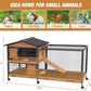 Rabbit Hutch Bunny Cage Strong Iron Frame Rabbit Cage Indoor and Outdoor Chicken Coop with Casters Waterproof Roof, Great for Rabbit,Bunny,Guinea Pig,Chickens.