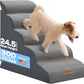 Dog Stairs for High Beds Up to 30", Extra-Tall 24.5" 5-Step Foam Pet Ramp with Washable Cover, Gentle Slope Steps, Bed & Couch Ladder for Small Medium Dogs & Senior Cat, Puppy Climbing Stairs