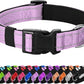 Reflective Dog Collar Padded with Soft Neoprene Breathable Quick Release Basic Dog Collars for Medium Large Dogs Lavender