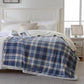 PU MEI Sherpa Blanket Twin Plaid Thick Bed Blanket, 60”*80” Super Soft Flannel Fuzzy Fleece Reversible Velvet Plush Warm Blanket for Couch (Blue White Check)