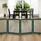 Freestanding Pet Gate for Dogs, Foldable Wooden Dog Gate for House, Indoor Dog Gate for Stairs, Doorways, Step Over Pet Puppy Safety Fence, 80 Inch Wide, 4 Panels 24", Green