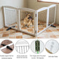 ZJSF Freestanding Dog Fence Indoor, Foldable Dog Gate for Doorways, Stairs or Hallways, Sturdy Wood Extra Wide Pet Gate with Support Feet for The House, White, 32 "Height-4 Panels