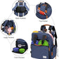 Modoker Dog Travel Bag - Airline Approved Backpack for Pet Accessories Organizer, Tote Weekend Bag with 2 Dog Food Containers, 2 Collapsible Bowls, 1 Pet Mat, Blue