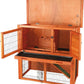 TRIXIE natura Outdoor Rabbit Hutch with Run - 2-Story Rabbit Cage with Non-Slip Ramp - Medium Elevated Small Animal House with Secure Playpen, Hinged Roof & Pull-Out Tray - in Brown