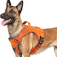 rabbitgoo Dog Harness for Large Dogs No Pull, Tactical Service Pet Vest with Molle and Control Handle, Adjustable and Reflective Military Harness for Easy Walking and Training, Orange, L