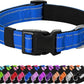 Reflective Dog Collar Padded with Soft Neoprene Breathable Quick Release Basic Dog Collars for Medium Large Dogs Blue Boy Girl