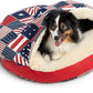 Snoozer Luxury Cozy Cave Pet Bed, Wag Collection, Extra Large - Starpatch Red Diamond