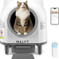 Automatic Cat Litter Box 90L –Self-Cleaning Cat Litter Box, Smart APP Monitoring, Safety Sensors, Low-Noise Cleaning, Large Capacity for Multiple Cats (Includes Mat & Waste Bags)