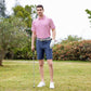Mens Golf Shirt Moisture Wicking Dry Fit Performance Sport Short Sleeve Striped Golf Polo Shirts for Men