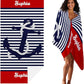 JML Personalized Beach Towel with Name, Custom Anchor Beach Towel, Customized Microfiber Pool Towel, Quick Dry & Absorbent Swim Towel for Adult,Anniversary, Birthday, Summer Holiday,Vacation