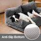 MEWOOFUN Dog Beds for Small Medium Dogs with Removable Washable Cover, Fluffy Dog Sofa with Non-Slip Bottom (Dark Grey, 33.5" L X 25.6" W X 11.5" Th)