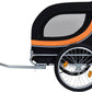 Blue-Grey Large Folding Bike Trailer for Dogs – Heavy-Duty Steel Frame, 66LB Capacity Pet Carrier for All-Terrain Cycling, Jogging & Camping Adventures!