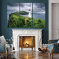 Nature Wall Art Prints - Ocean Forest Mountain Lake Canvas Landscapes - Small to Extra Large Living Room Bedroom Kitchen Bathroom Décor (Stormy Sky Lighthouse, 39L" x 59W" - 3 Panels)