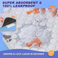 Washable Pee Pads for Dogs, 2 Pack Absorbent Reusable Training Dog Pads Pet Puppy Pads, Non-Slip Potty Pads for Whelping, Playpen, Crate, Bed, Orange, 32"x52"