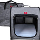 Fabric Portable Pet Kennel/Shelter, Single, Gray, 20"x20"x19.5" - Car Seat-Belt Fixture Included