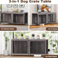 EasyCom 63" Dog Cage Furniture for 2 Pets with Divider, XL Wooden Double Dog Crate Furniture TV Stand for Mideum Breed, Durable and Sturdy