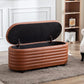 Kmax Storage Bench PU Leather Entryway Bench Upholstered Ottoman Bench for Bedroom Living Room Hallway, Brown