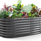 Land Guard Galvanized Planter Raised Beds, 6×3×2ft Galvanized Water Trough, Keyhole Raised Garden Bed Metal (Dark Gray)