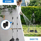 Dog Pooper Scooper Set, Stainless Metal Tray Rake Spade 3 Pack, Long Handle Pet Waste Scooper for Large Medium Small Dogs, Heavy Duty Poop Scooper for Yard, Grass, Dirt or Gravel