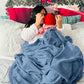 Bedsure Fleece Blanket Twin Size Washed Blue - 300GSM Lightweight Plush Fuzzy Cozy Soft Warm Blanket for Bed, Sofa, Couch, Travel, Camping, 60x80 inches