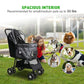 Lightweight Pet Stroller for Small/Medium Dogs and Cats - Foldable Travel Carriage with Storage Basket, Breathable Mesh & 4 Wheels - Up to 33 lbs – Black