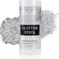 Mysense Silver Body Glitter Stick,Face Hair Glitter Gel for Kids Women,Festival Rave Pride Accessories,Holographic Mermaid Sequin Sparkling Chunky Glitter Makeup,0.56oz