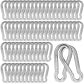 200PCS 2.36'' Spring Snap Hook, M6 1/4Inch Galvanized Silver Steel Carabiner Clip, Small Carabiner Clip 260LBS Holding Capacity Quick Link Clip Keychain for Hammock Dog Leash & Camping Gym
