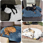 GGIB Calming Dog Bed Fluffy Plush Dog Mat for Furniture Protector with Removable Washable Cover for Large Medium Small Dogs and Cats (Large, Navy)