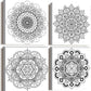 Black and white art Decorative pattern Canvas Wall Art for Living Room Bedroom wall decor Bathroom decorations,4 piece Modern Home decoration inspirational wall paintings Posters Pictures artwork