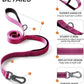 TwoEar 6FT 1IN Strong Rose Dog Leash with 2 Padded Handles, Traffic Handle Extra Control, Comfortable Soft Dual Handle, Auto Lock Hook, Reflective Walking Lead for Small Medium and Large Dogs