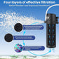 Aquarium Filter for 15-40 Gallon Tank, Submersible Fish Tank Filters with Wave-Maker Oxygenation Circulation, Adjustable Air Flow Filter for Freshwater & Saltwater (8W)