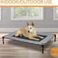 K&H Pet Products Outdoor Elevated Dog Cot, Breathable Cooling Elevated Cot Hammock Pet Bed for Medium Dogs, Washable Mesh Cover, Raised Metal Frame, Collapsible, Portable - Medium 32 X 25in Gray