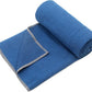Eunzel Yoga Towel,Hot Yoga Mat Towel with Grip Dots Sweat Absorbent Non-Slip for Hot Yoga, Pilates and Workout 24" x72", Steel Blue