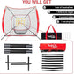 7×7FT Baseball net, Pitching net with Strike Zone Target, Baseball&Softball Practice net with Sturdy Bow Frame and Stable Base,Portable Practice net for All Ages and All Skilled Levels