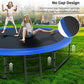 10 12 14 15 16FT Outdoor Trampolines for Kids and Adults, Pumpkin Trampoline with Curved Poles, Recreational Trampoline with Basketball Hoop and Safety Enclosure Net for Kids and Adults
