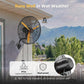 24 Inch Oscillating Misting Wall Mount Fan, Extra Long 3.9ft Wired Remote and 9.8ft Power Cord, IP44 Industrial Commercial Wall Mounted Fan for Greenhouse, Garage, Workshop, Covered Patio
