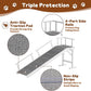 Onelike Wooden Dog Ramp for Bed with Removable Side Rail and Non-Slip Carpet, Stable Pet Ramp Stair for Couch Sofa for Small & Large & Senior Dogs, 60" Long Ramp White