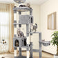 Globlazer Giant Cat Tree, 83 inch Cat Tree for Indoor Cats Large Adult, XXL Cat Tower with 9 Scratching Posts for 20lb+ Heavy Duty Large Adult Cats, F83, Light Grey
