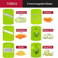 Fullstar Mandoline Slicer for Kitchen, Fruit Cutter, Cheese Grater, Cucumber Slicer, Veggie Spiralizer, Food Cutter & Kitchen Gadgets with Safety Glove (6 in 1, Gray/Green)