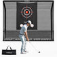 Golf Cage Practice Hitting Net,10x7ft Heavy Steel Frame with 2 Net Side Barriers,for Backyard Driving Chipping Swing Training, Home Range for Indoor& Outdoor.