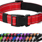 Reflective Dog Collar Padded with Soft Neoprene Breathable Quick Release Basic Dog Collars for Medium Large Dogs Red Boy Girl